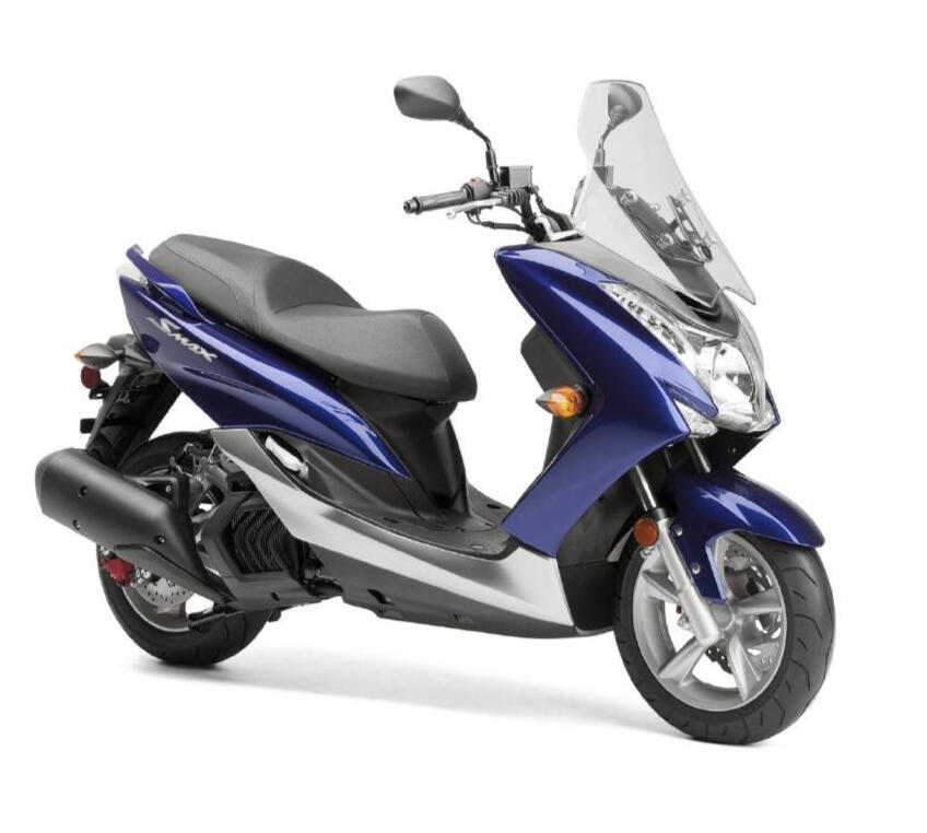 **[1. Yamaha Smax 155]{Blue}** **Specs**: 155cc engine, front and rear disc brakes, Liquid cooled, mono shock, 13-inch wheels, under seat storage. Ideal for long distances with a pillion.